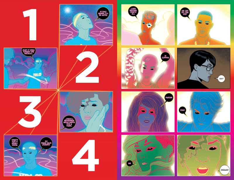One of the best examples of Matt Wilson’s stunning color sense from issue #8.